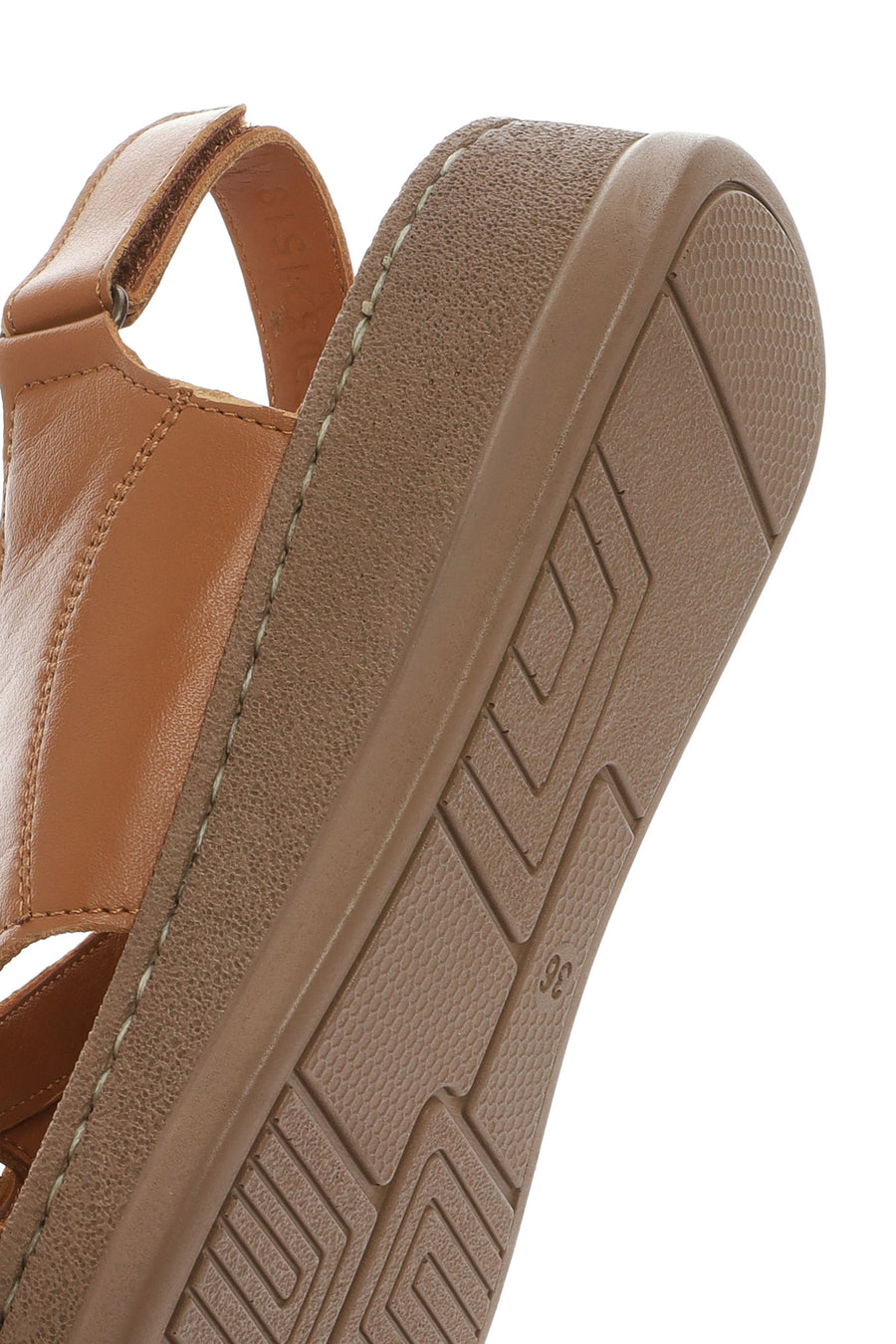 Kadın Taba Kalın Tabanlı Deri Comfort Sandalet