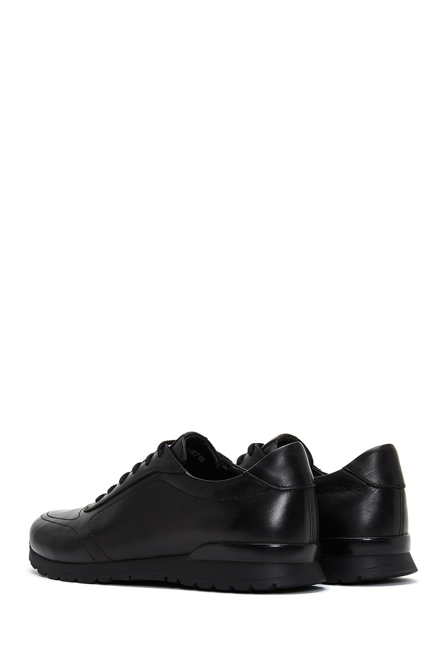 Men's Black Leather Casual Sneaker