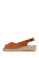 Women's Orange Suede Espadrille Sandals | Derimod