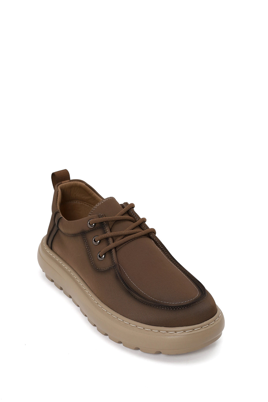 Derimod Zero Male Brown Lace-up Thick-soled Fabric Casual Shoes