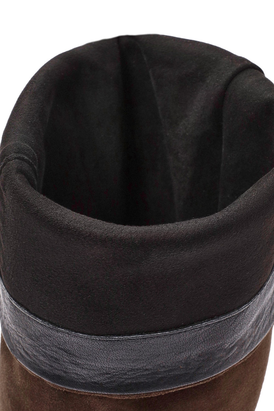 Women's Brown Thin Low Heel Suede Leather Boots