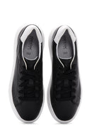 Geox Women's Black Leather Spherica Ec4.1 Thick Soled Sneaker | Derimod