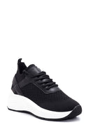 Kadın Siyah Kalın Tabanlı Kumaş Sneaker | Derimod