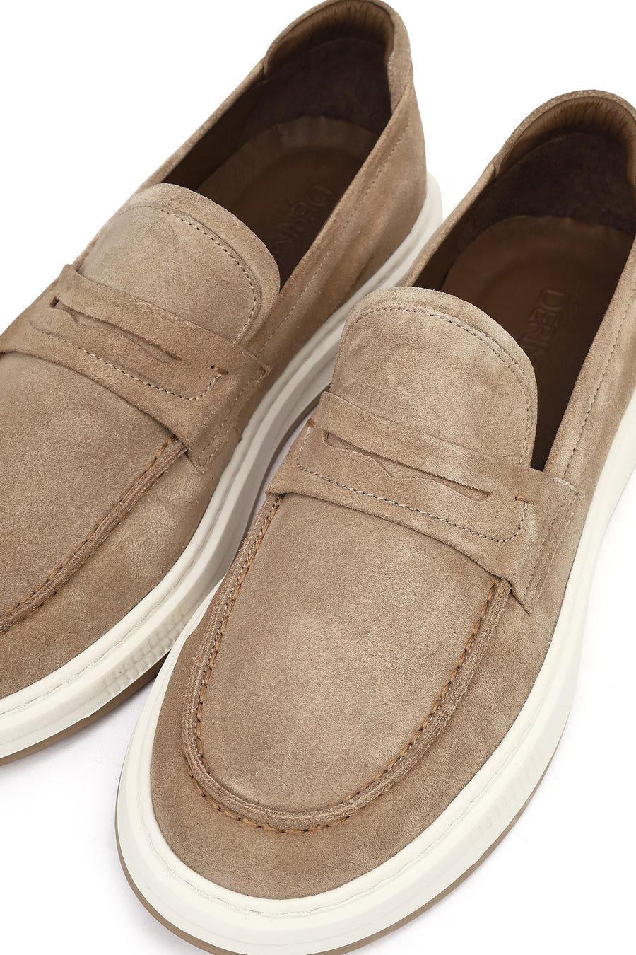 Erkek Bej Süet Deri Casual Loafer