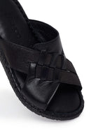 Woman Black Wedge Comfort Slipper | Derimod