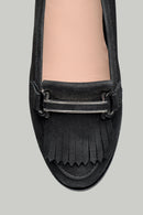 Women's Leather Ballerinas with Buckle | Derimod