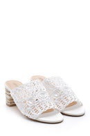 Women's Straw Look Heeled Slippers | Derimod