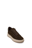 Male Khaki Lace-Up Thick-Soled Suede Leather Sneaker | Derimod