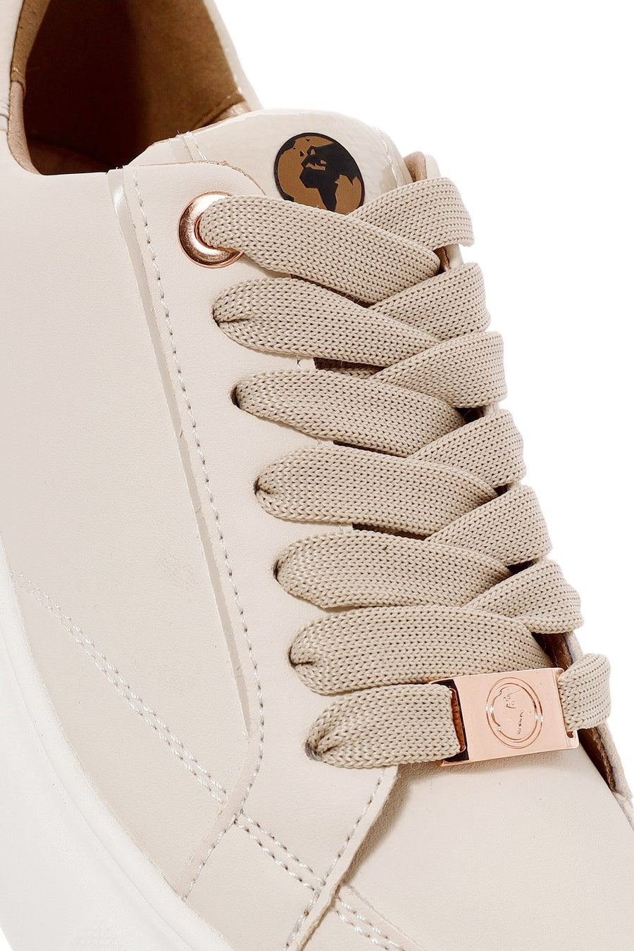 ACBC x Derimod Women's Cream Lace-Up Chunky Sole Sneakers