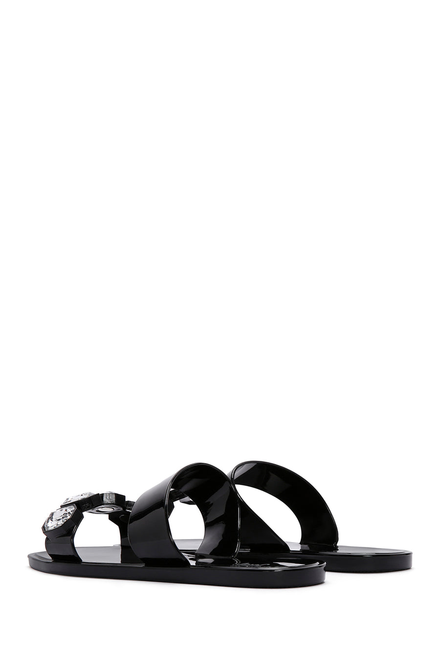 Women's Black Jelly Stone Slippers