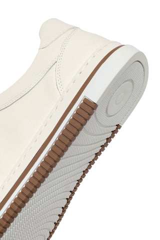 Erkek Beyaz Bağcıklı Deri Sneaker