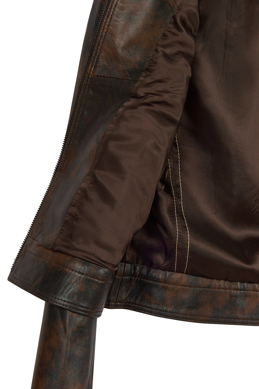 Kylie Woman Bronze Short Leather Jacket