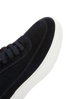 Erkek Lacivert Bağcıklı Süet Deri Sneaker | Derimod