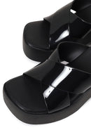 Woman Black Chunky-heeled Platform Jelly Slippers | Derimod