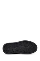 Men's Black Lace-Up Thick-Soled Leather Sneaker | Derimod