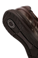 Erkek Kahverengi Bağcıklı Deri Sneaker | Derimod