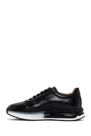 Men's Black Thick Sole Lace Up Leather Sneaker | Derimod