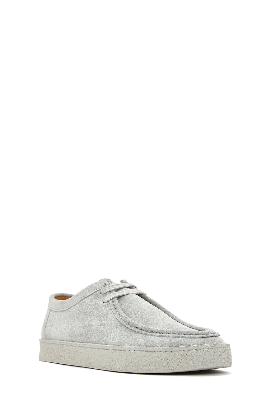 Men's Gray Lace-up Suede Leather Casual Shoes