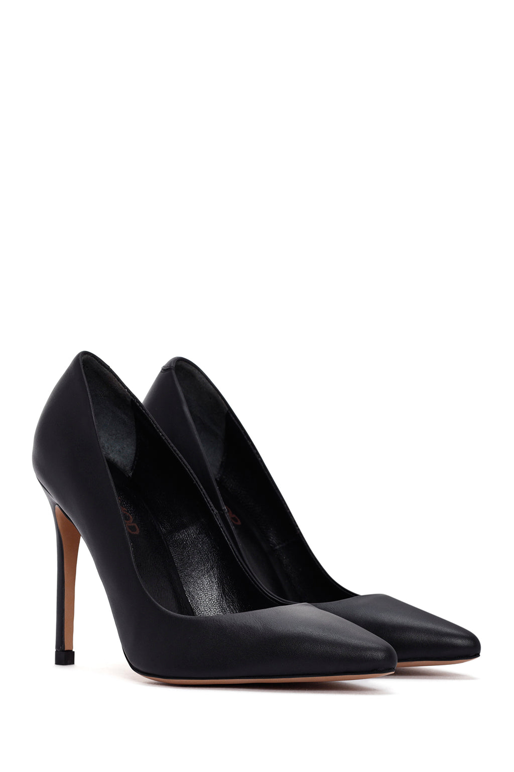 Kadın Siyah İnce Topuklu Deri Stiletto