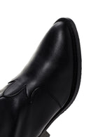 Women's Black Leather Heeled Cowboy Boots | Derimod