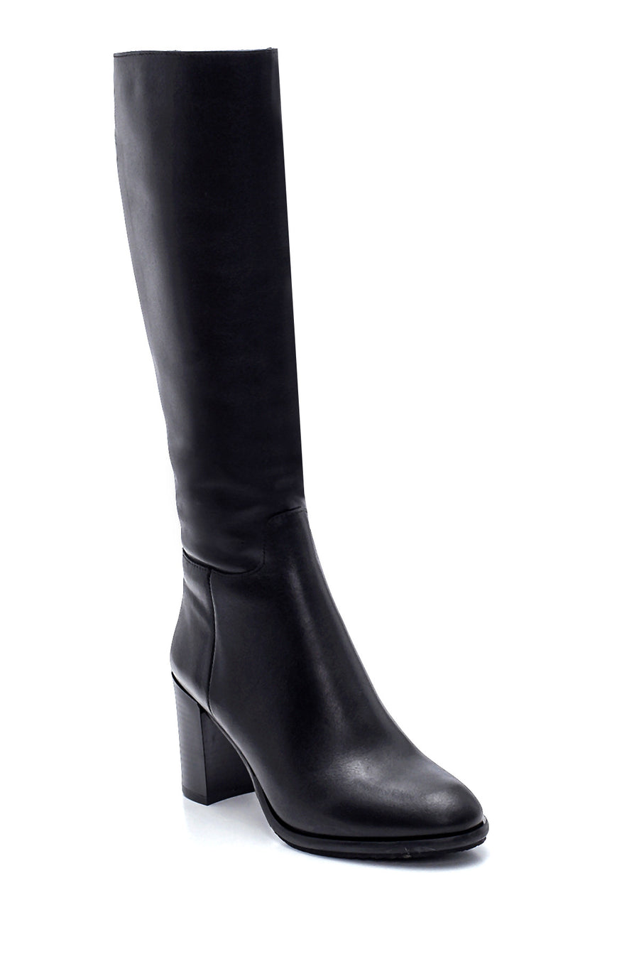 Women's Leather Zippered Heeled Boots