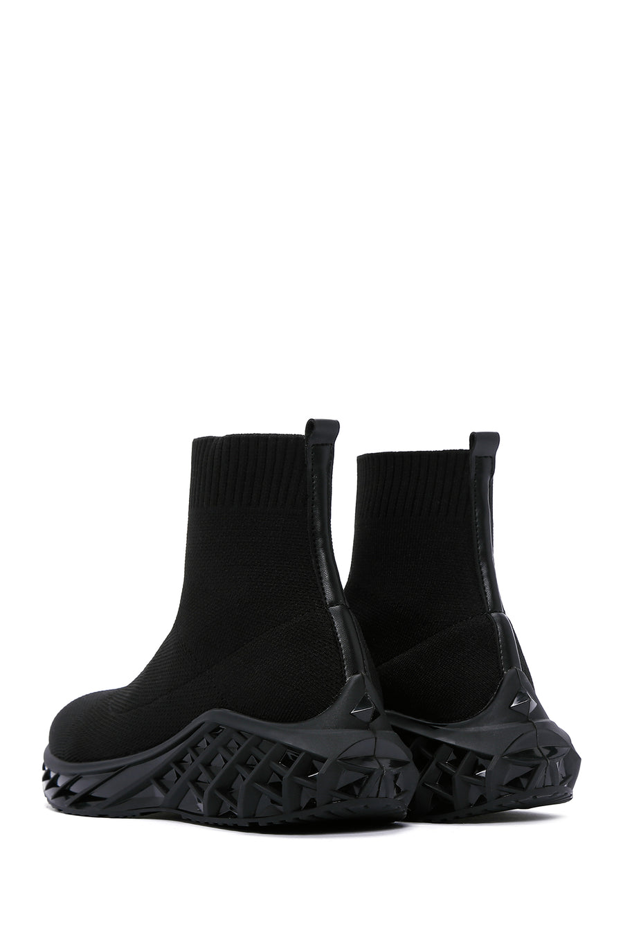 Kadın Siyah Kalın Tabanlı Bilekli Sneaker