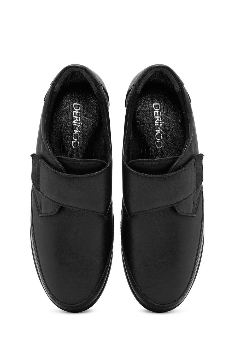 Women's Black Strappy Leather Comfort Shoes