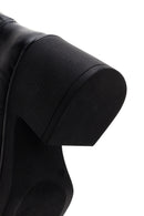 Women's Black Leather Heeled Boots | Derimod