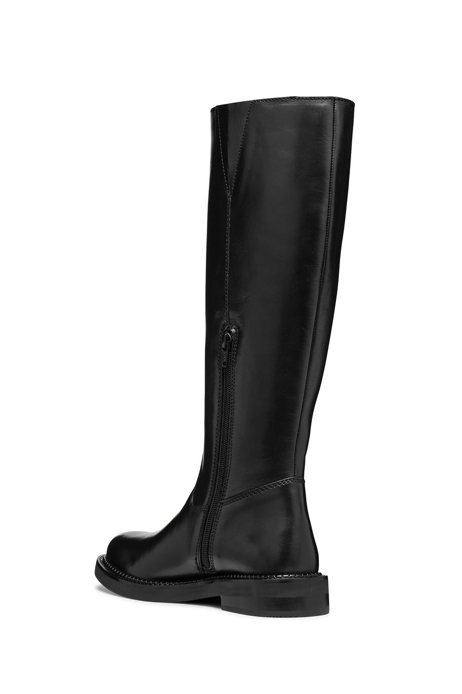 Geox Women's Black Serilda Zippered Leather Boots