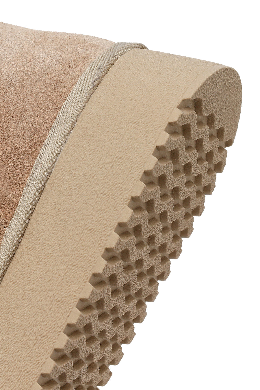 Woman Beige Patterned Suede Teddy Boots
