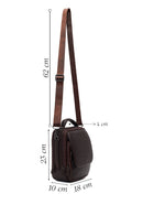 Male Brown Long-Strap Leather Mini Handbag | Derimod