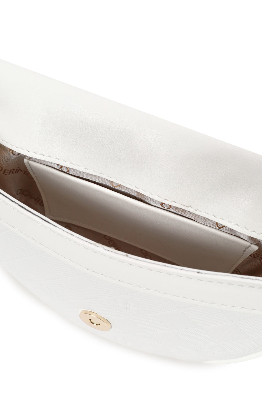 Woman White Long-Strap Printed Mini Crossbody Bag