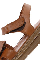 Women's Tan Leather Comfort Sandals | Derimod