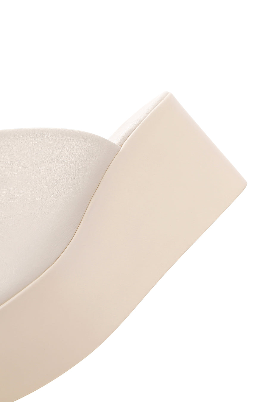 Women's Beige Leather Wedge Heel Slippers