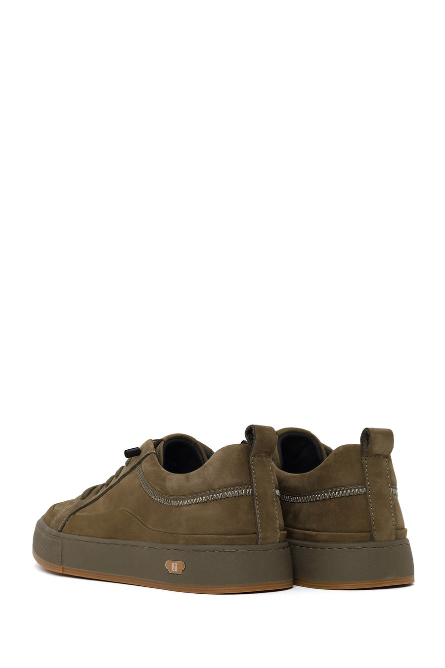 Erkek Haki Bağcıklı Nubuk Deri Sneaker