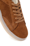Kadın Taba Bağcıklı Süet Deri Sneaker | Derimod