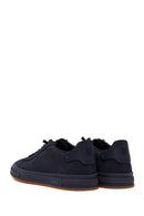 Erkek Lacivert Bağcıklı Nubuk Deri Sneaker | Derimod
