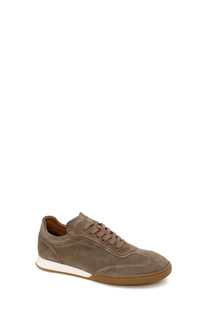 Erkek Bej Bağcıklı Süet Deri Sneaker