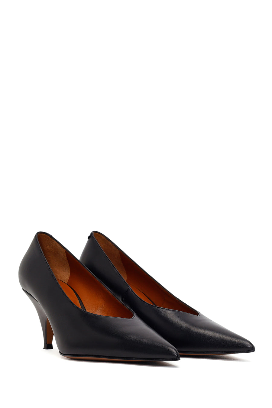 Kadın Siyah Topuklu Deri Stiletto