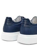 Men's Navy Blue Lace-up Thick-Sole Leather Sneaker | Derimod