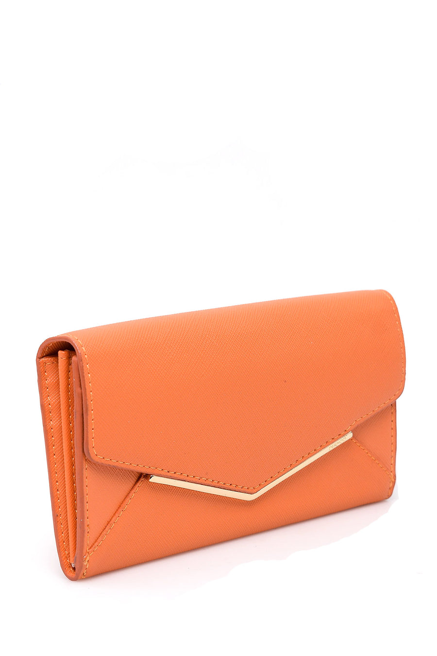 Women's Orange Faux Leather Wallet