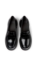 Camper Women's Black Thelma Leather Heeled Loafer | Derimod