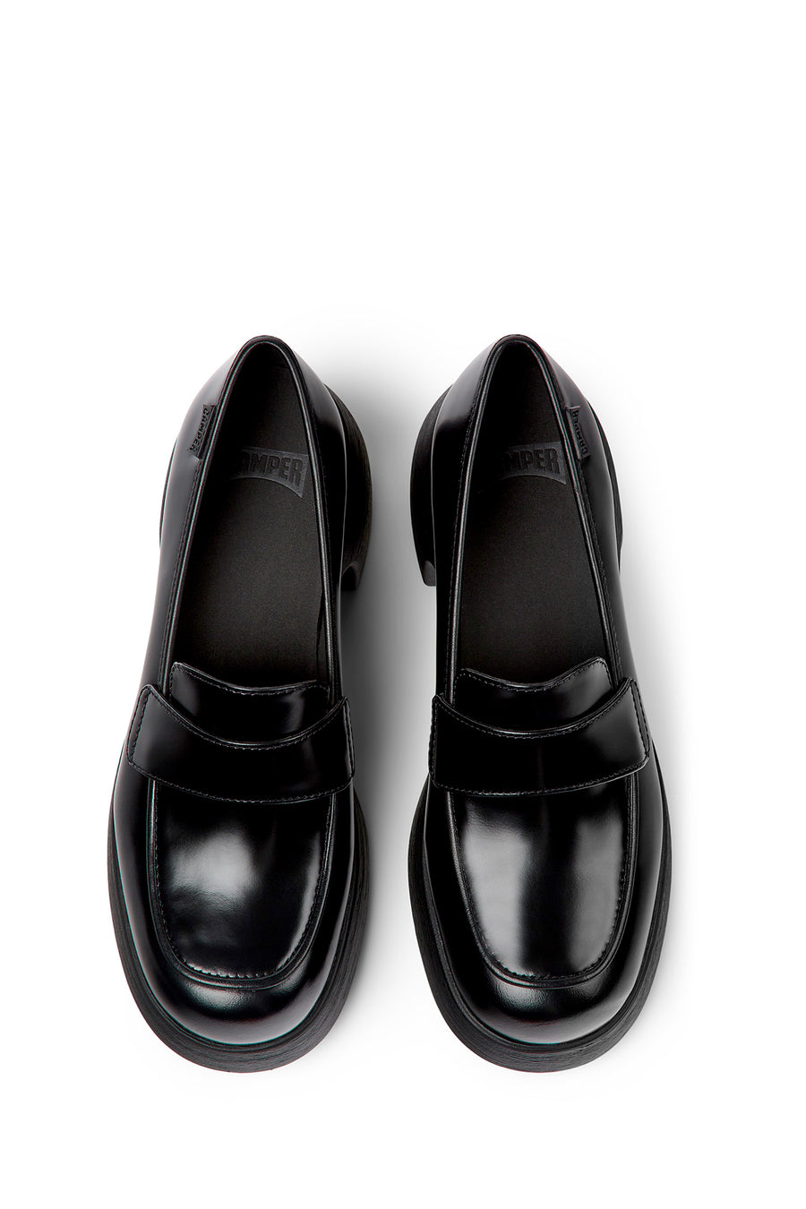 Camper Women's Black Thelma Leather Heeled Loafer