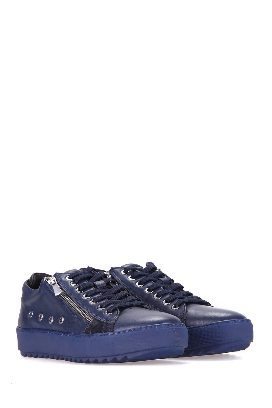 Men's Leather Shoes with Zipper Detail