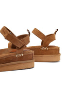Women's Tan Thick-Soled Suede Sandals | Derimod