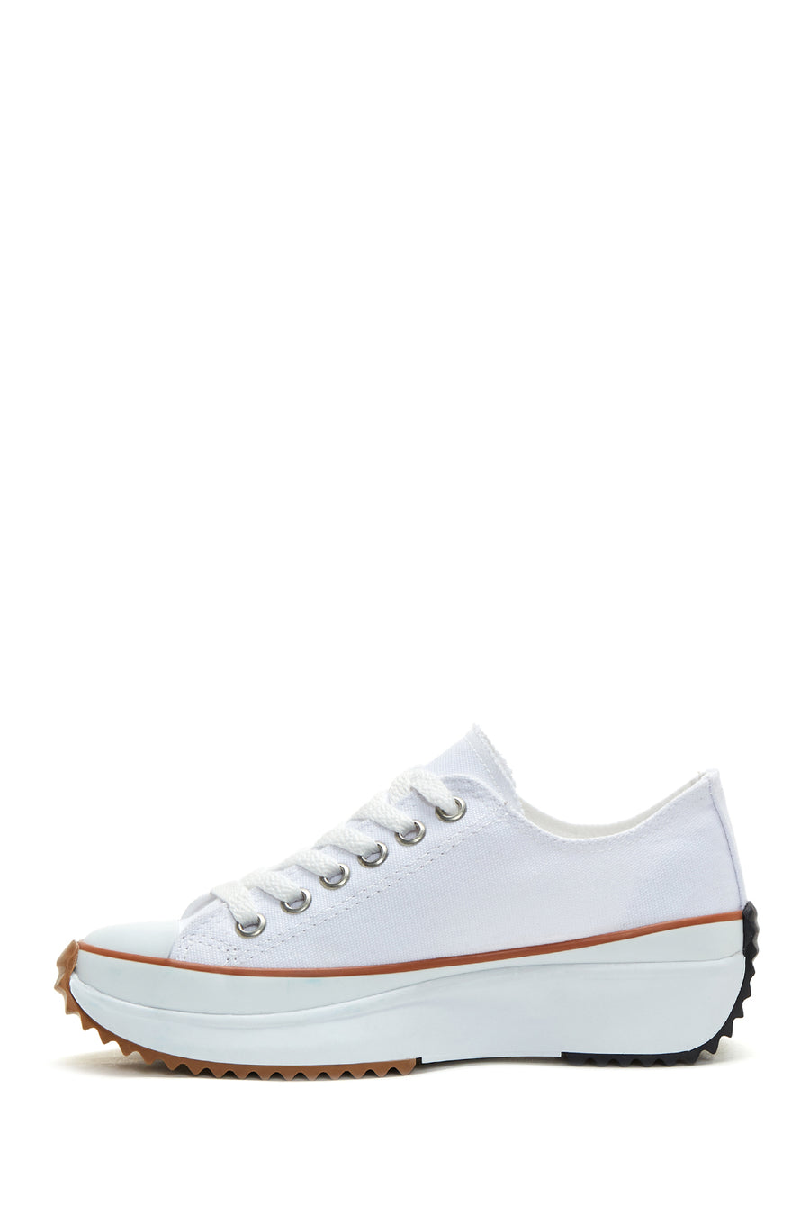 Kadın Beyaz Kalın Tabanlı Kumaş Sneaker