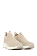 Derimod Zero Women's Beige Thick-Soled Fabric Sneakers | Derimod