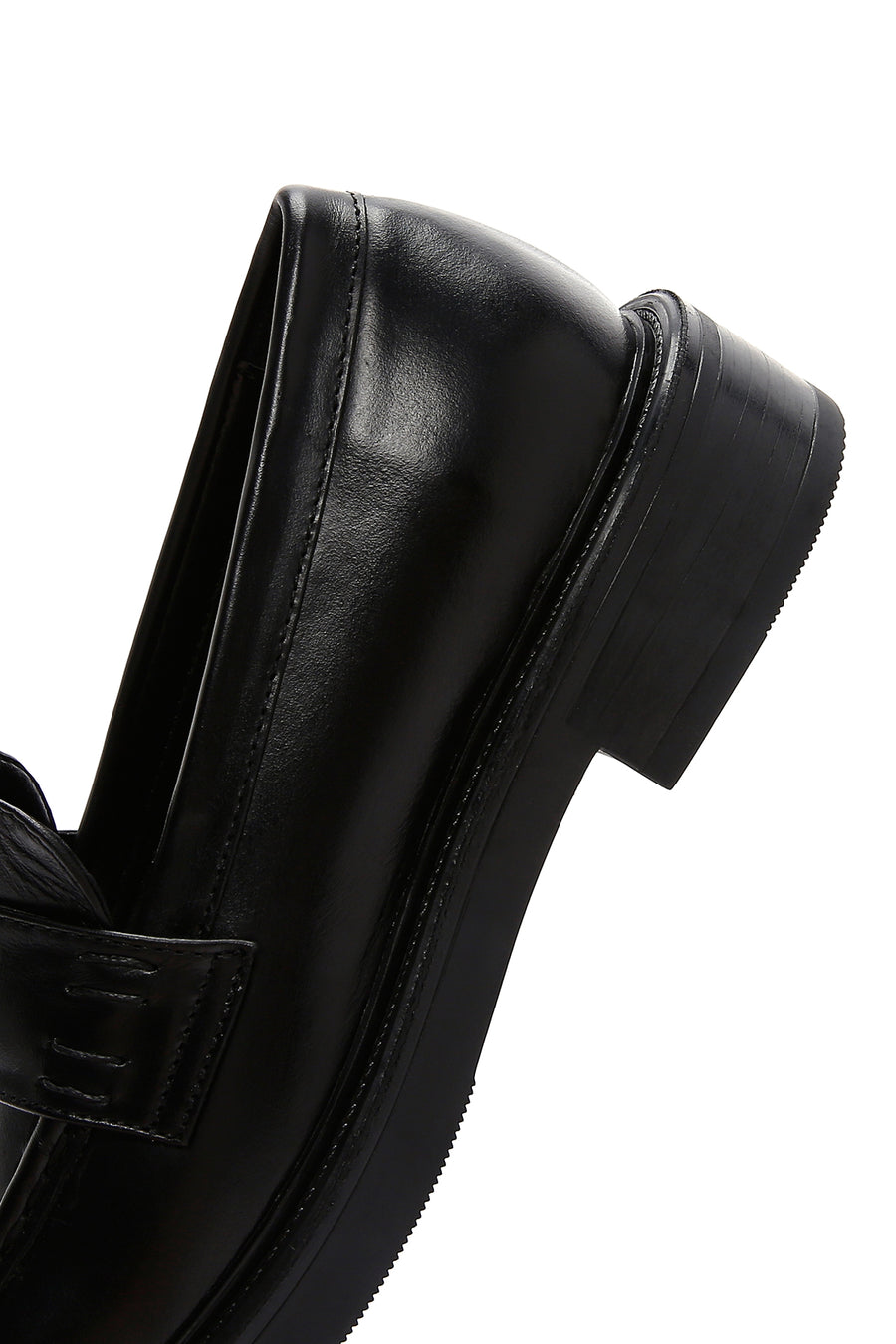 Women's Black Leather Masculine Casual Loafer