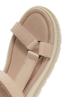 Women's Beige Ankle Strap Leather Comfort Sandals | Derimod