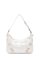 Women's White Long Strap Patent Leather Shoulder Bag | Derimod